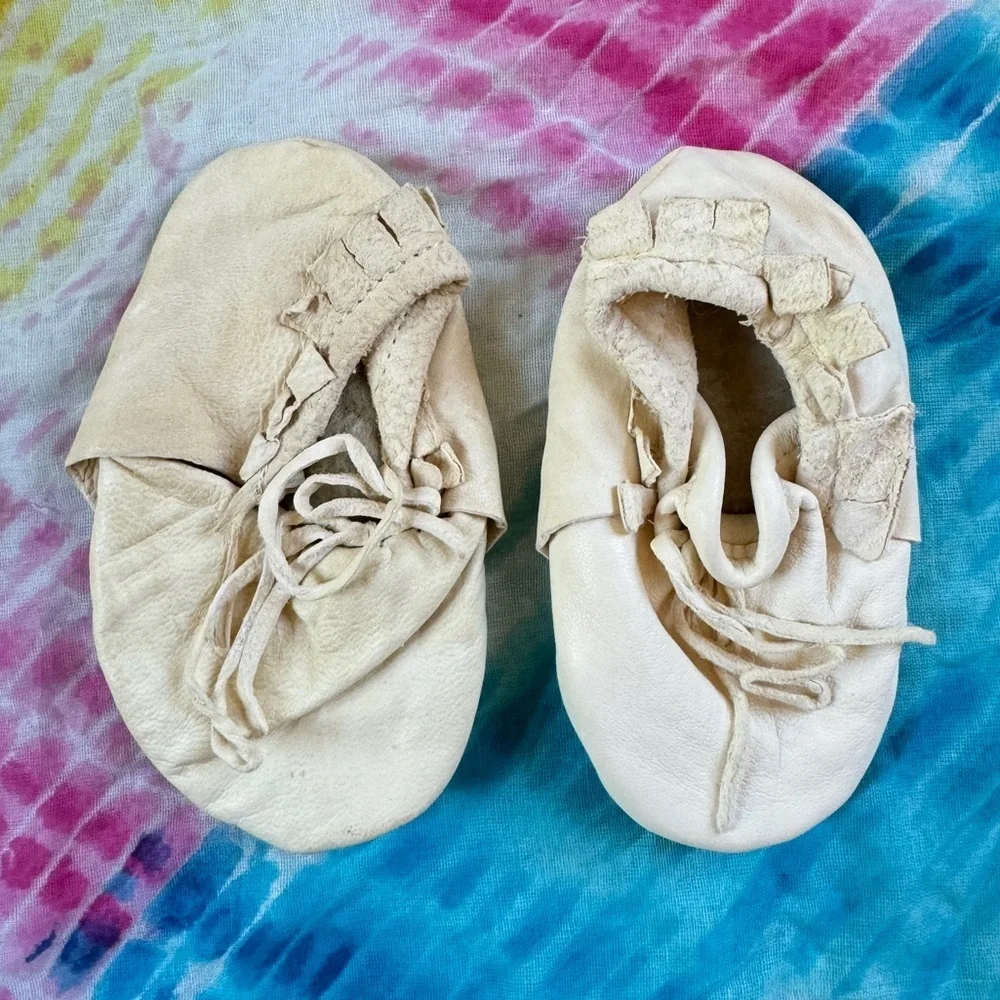 Vintage Baby Leather Moccasins Shoes